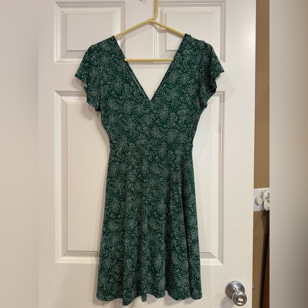 Elegant Green Wrap Dress